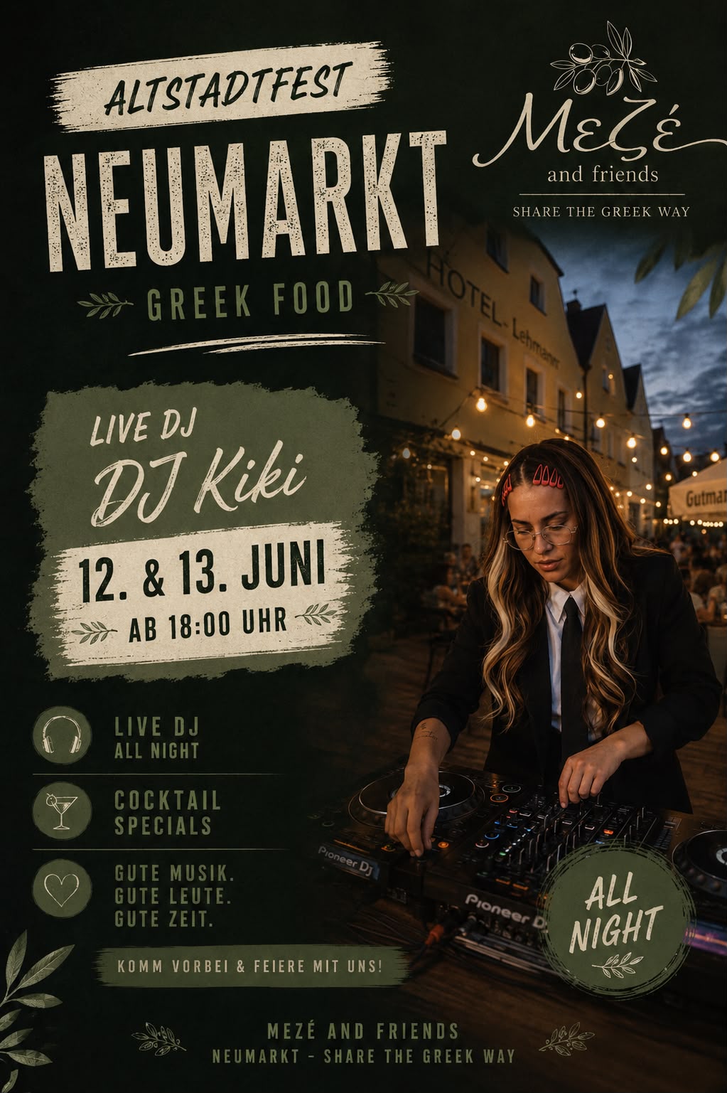 Altstadtfest Neumarkt — Live DJ Kiki am 12. und 13. Juni ab 18:00 Uhr